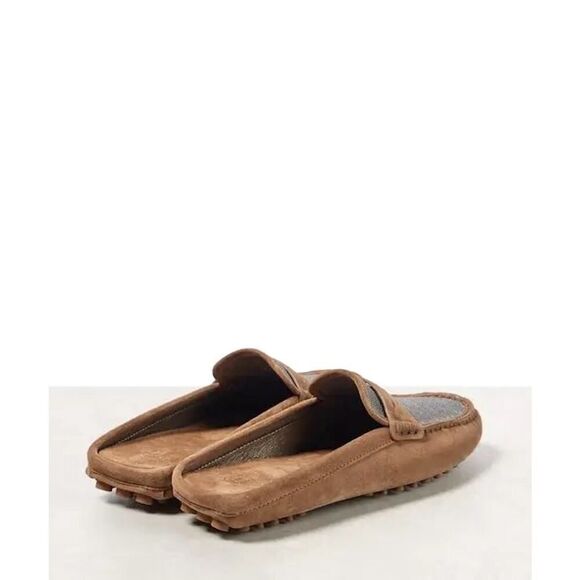 Brunello Cucinelli Monili Suede Driving Mules Brown 36 - Picture 7 of 9